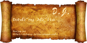 Dohány Júlia névjegykártya