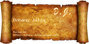 Dohány Júlia névjegykártya