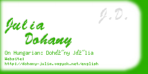 julia dohany business card